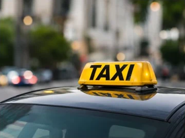 Enseigne lumineuse d'un taxi